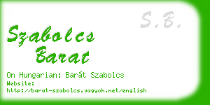 szabolcs barat business card